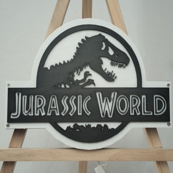 3D Printed Jurassic World RGB LED 8" x 6.5" Sign With Remote Control - Picture 6 of 13